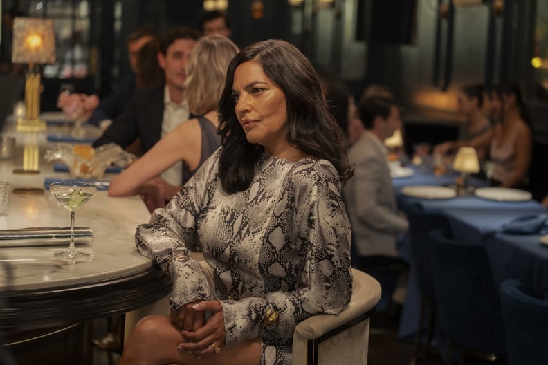 Seema Patel's Snakeskin Dress in "And Just Like That" Season 3, Episode 2