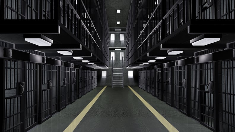 荷兰角度视图仰望空细胞在多层监狱