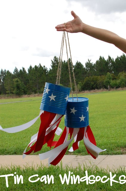 Patriotic Tin Can Windsocks