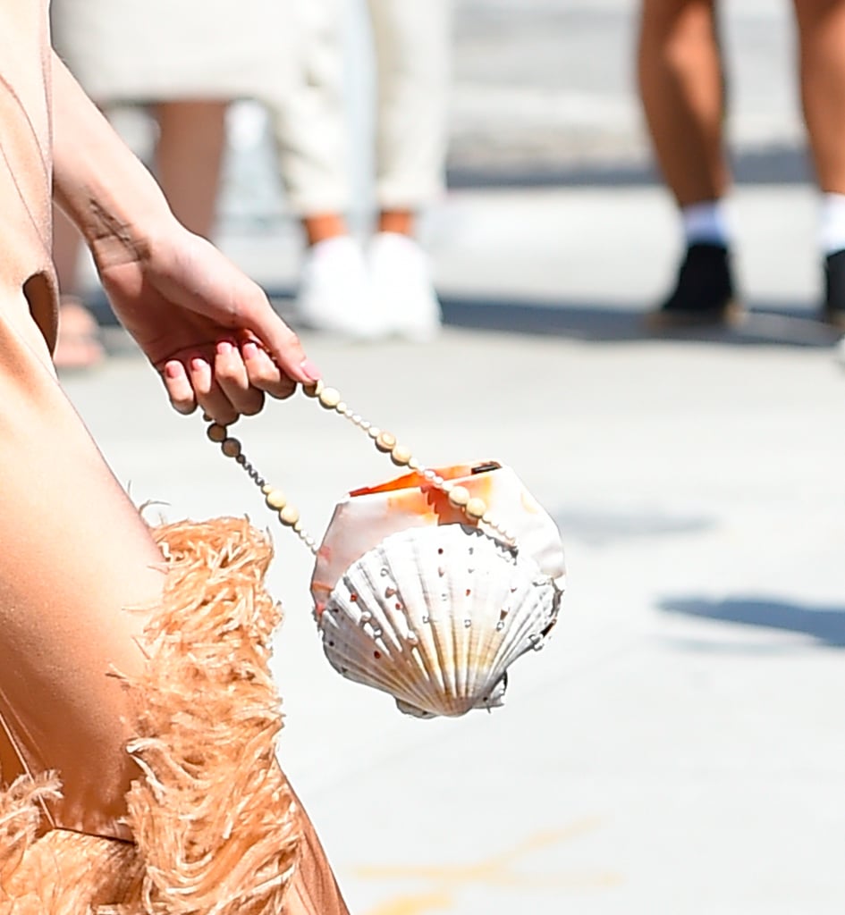 Gigi Hadid Michael Kors Dress and Seashell Bag 2019