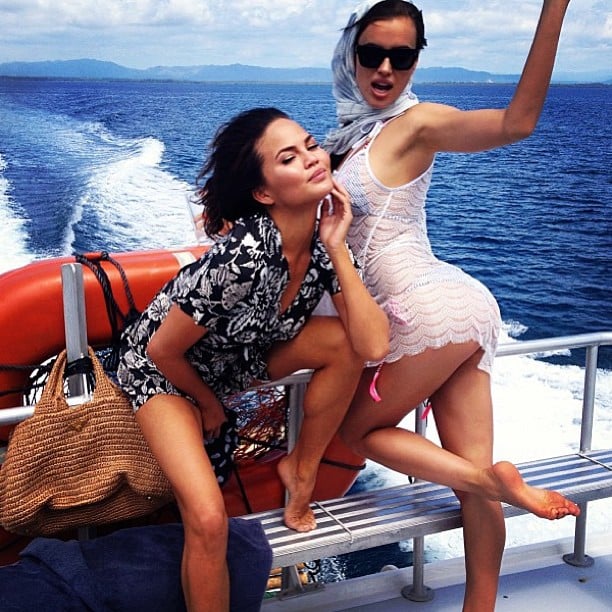 Things got sexy on a boat for Chrissy Teigen and Irina ...