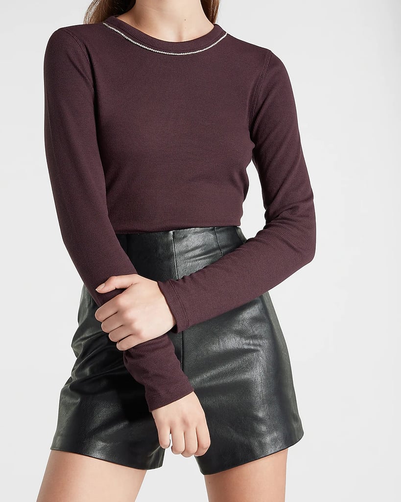 For a Polished Moment: Express Embellished Crew Neck Top