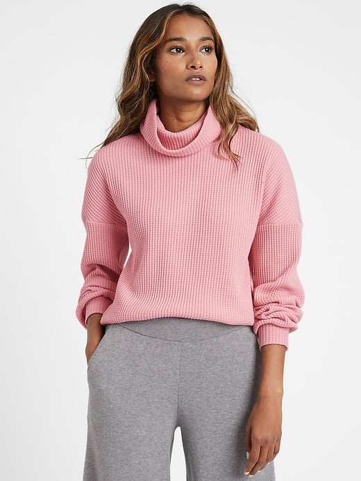 WaffleKnit Turtleneck Sweatshirt Best Banana Republic Sweatshirts