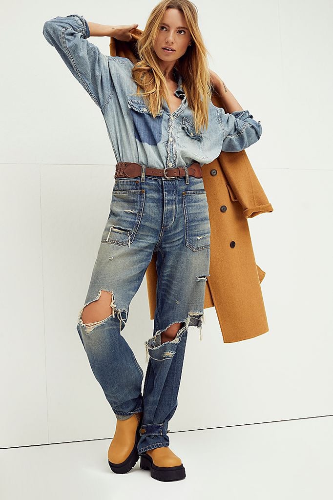 Free People Sandrine Super Rip Boyfriend Jeans