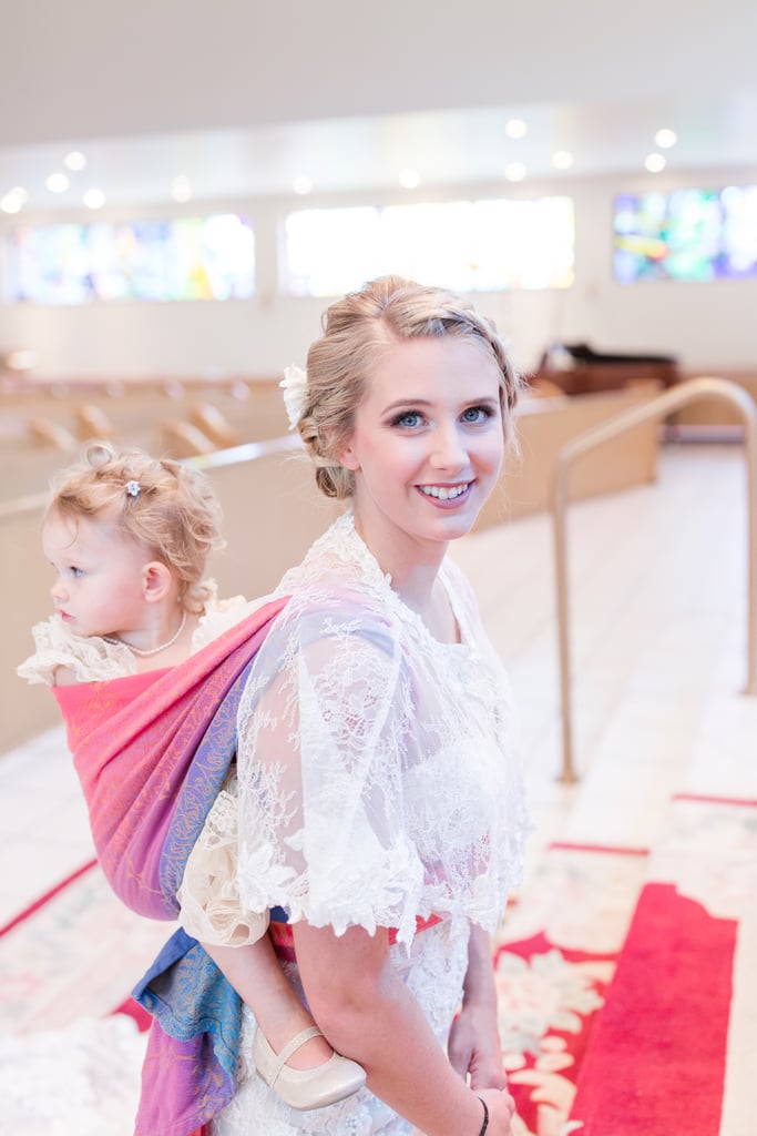 Photos of a Bride Wears Toddler During Her Wedding