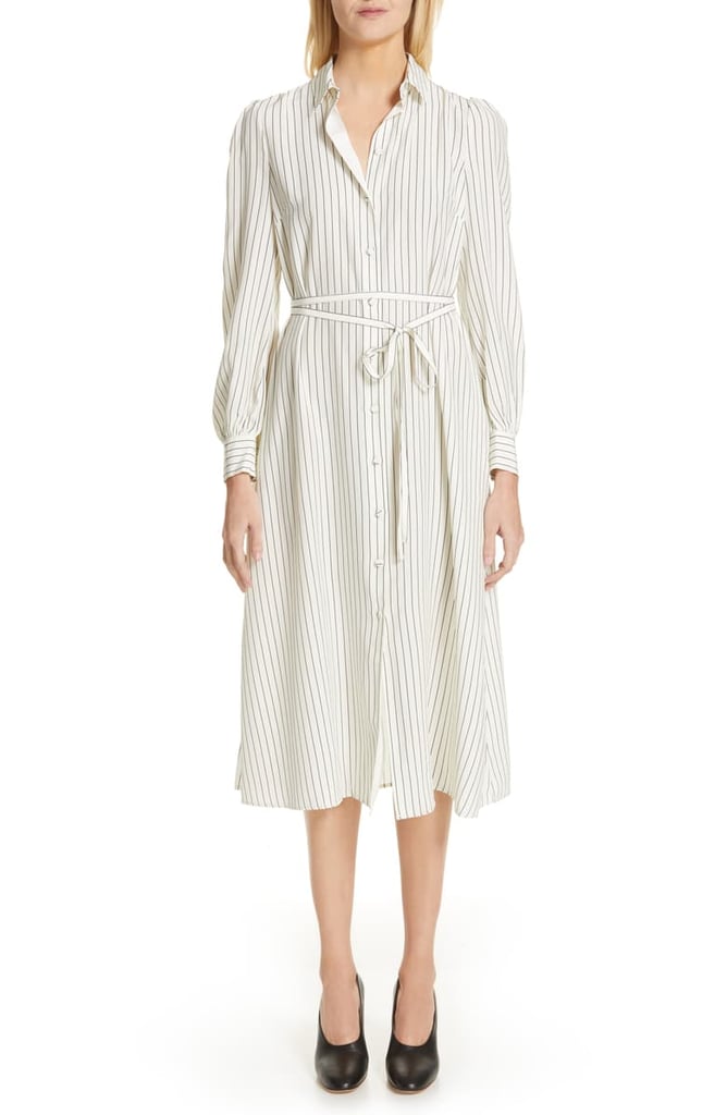 Co Stripe Satin Shirtdress