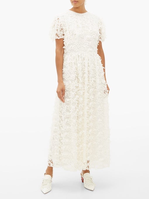 Cecilie Bahnsen Tai Floral-Embroidered Tulle Dress