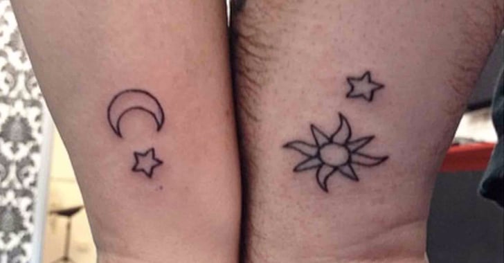 Sun Moon and Star Matching Matching Tattoo Family Tattoo  Etsy  Friend  tattoos small Clever tattoos Matching best friend tattoos