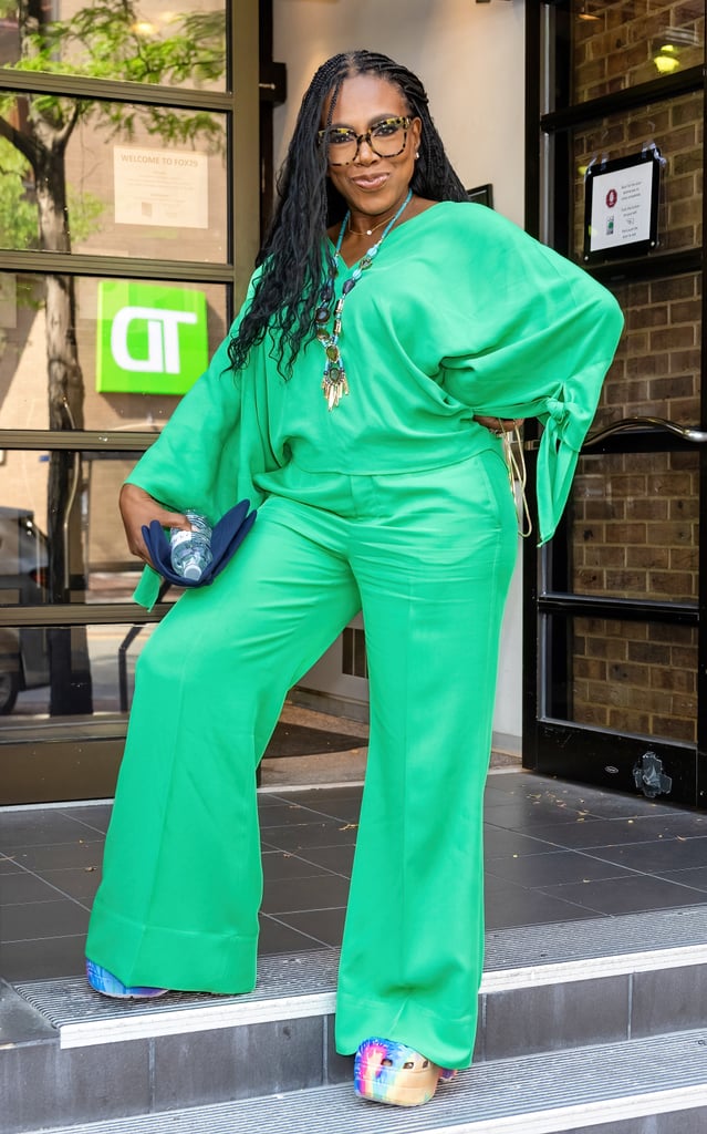 Sheryl Lee Ralph Wears Rainbow Tie-Dye Platform Crocs
