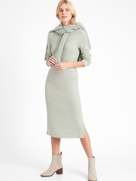 Banana Republic Ribbed-Knit Dress with Side Slit