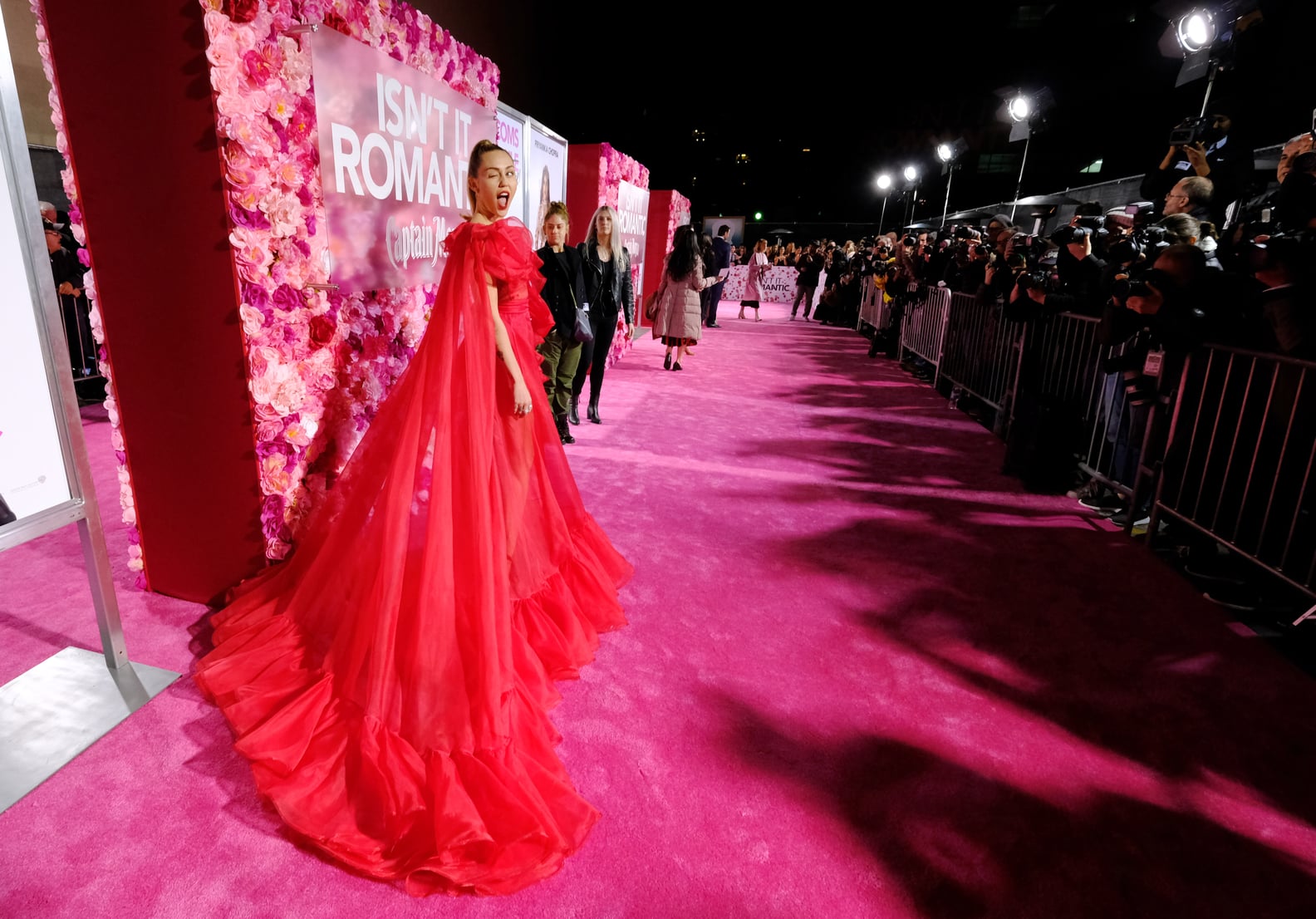 Miley Cyrus's Red Dress at Isn't It Romantic Premiere | POPSUGAR Fashion