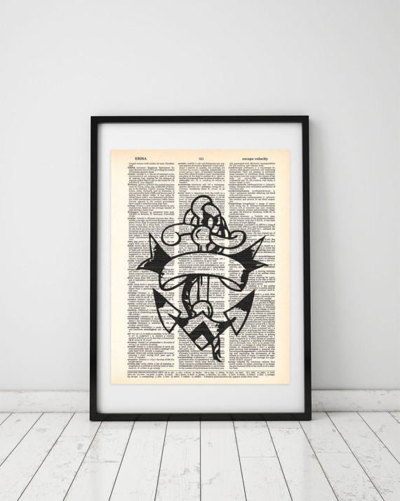 Old-School Anchor Tattoo Art Print ($7 and up)