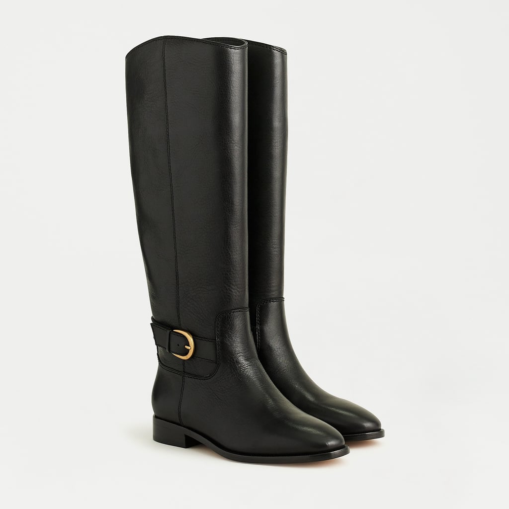 J.Crew Classic Leather Riding Boots with Buckle | The Best Flat Shoe ...