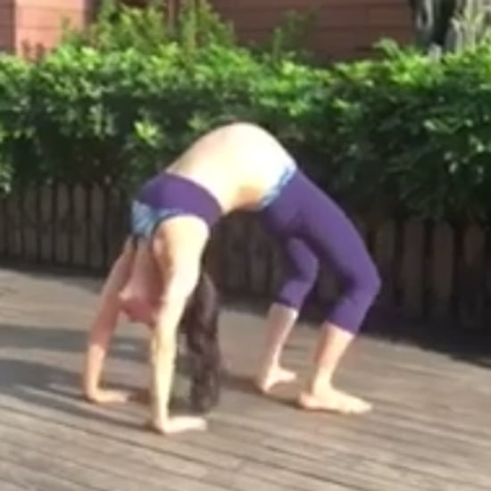 Woman Doing Yoga at 9 Months Pregnant