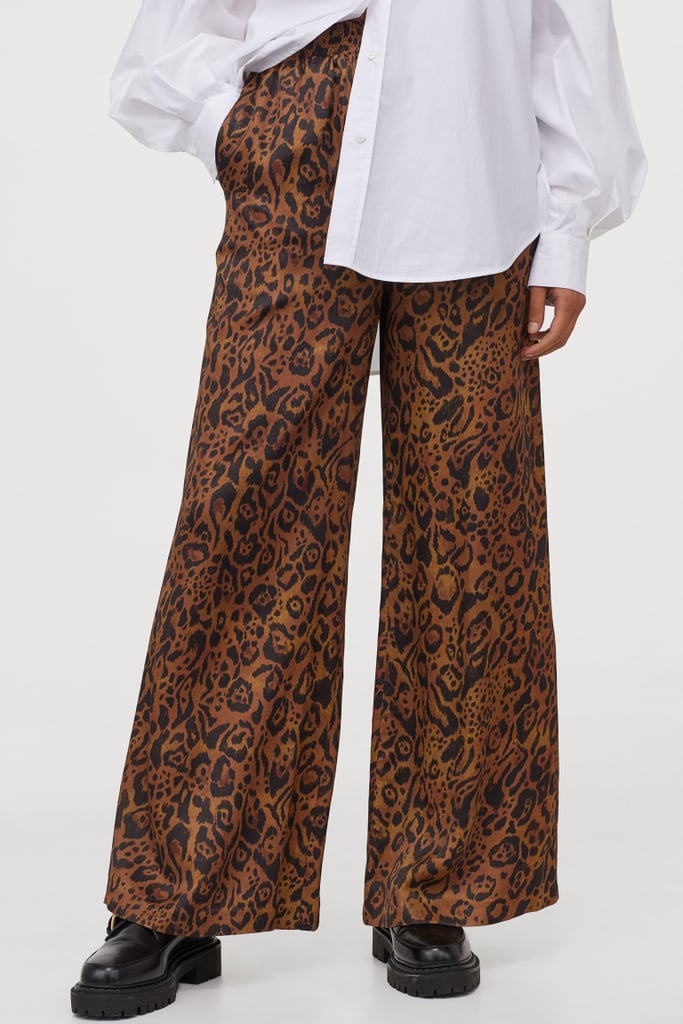 Wide-cut Satin Pants