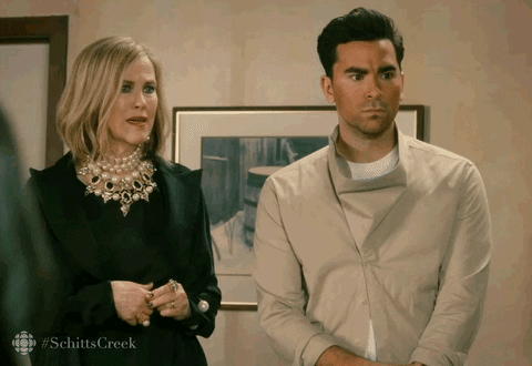 Moira and David Selling Allez-Vous Cosmetics (Season 1, Episode 8)