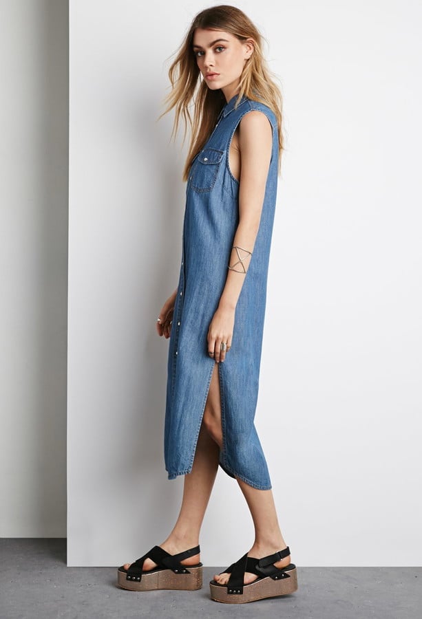 popsugar denim dress Best Denim Dresses 2019