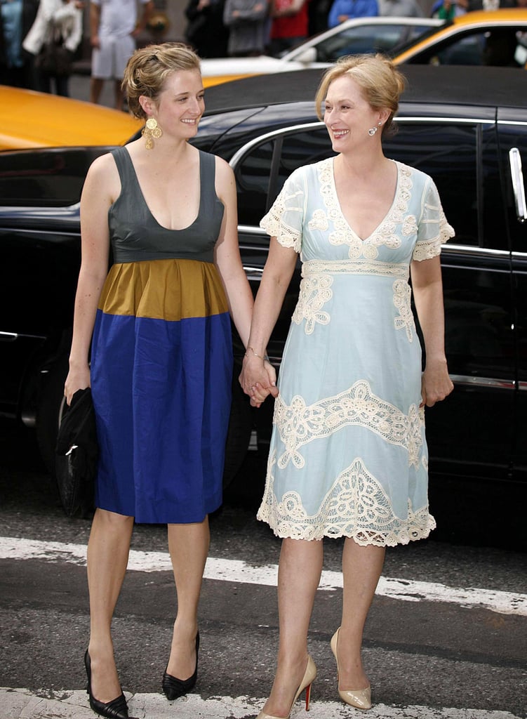 Meryl and Grace hit the NYC premiere of A Prairie Home Companion hand in hand.