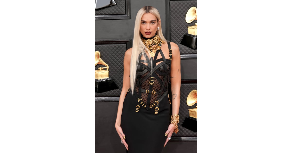 Dua Lipa's Versace Dress at the Grammys, Photos