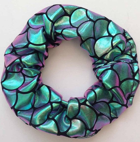 CloLouiseDesigns Mermaid Holographic Hair Scrunchie