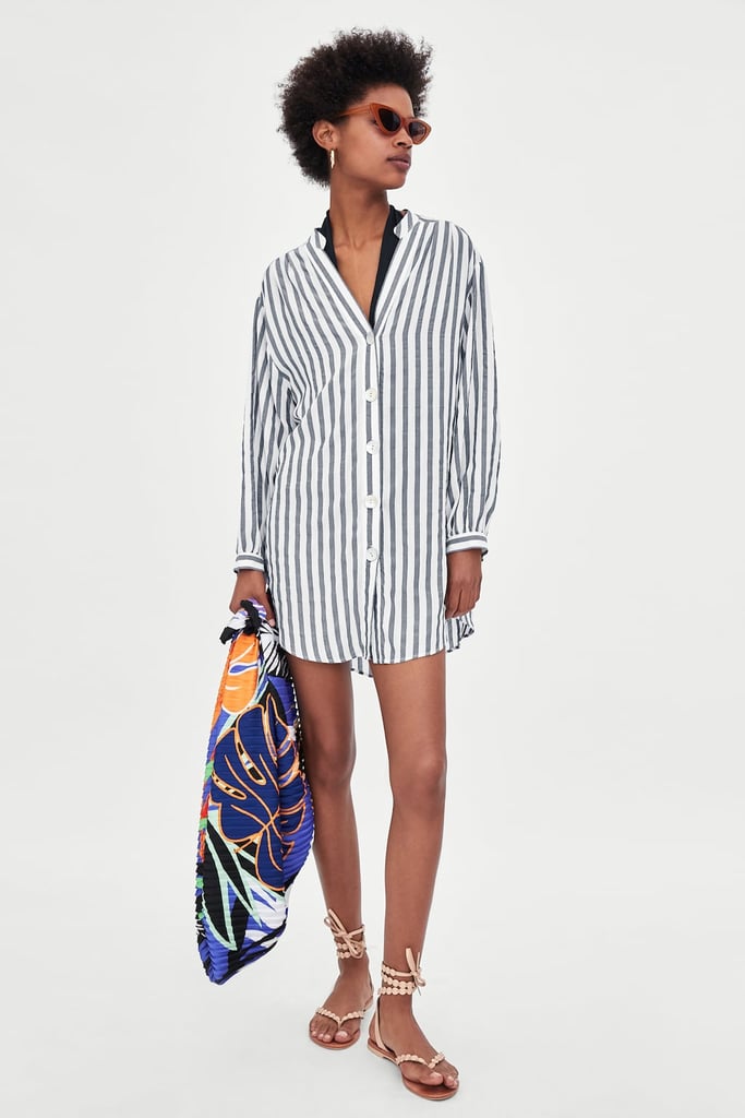 zara long striped dress