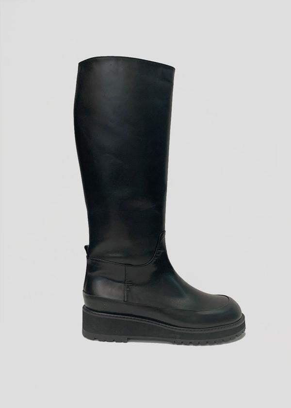 The Frankie Shop Lug Sole Tall Boots in Black
