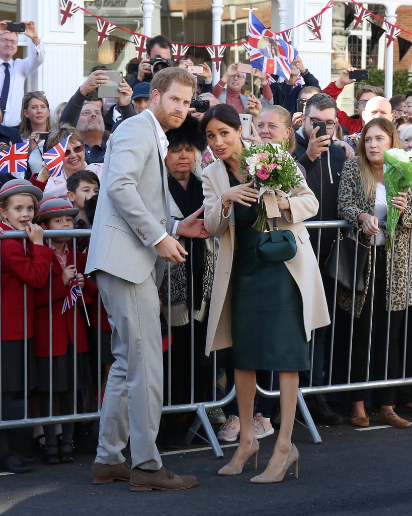 Meghan Markle's Green Hugo Boss Leather Skirt