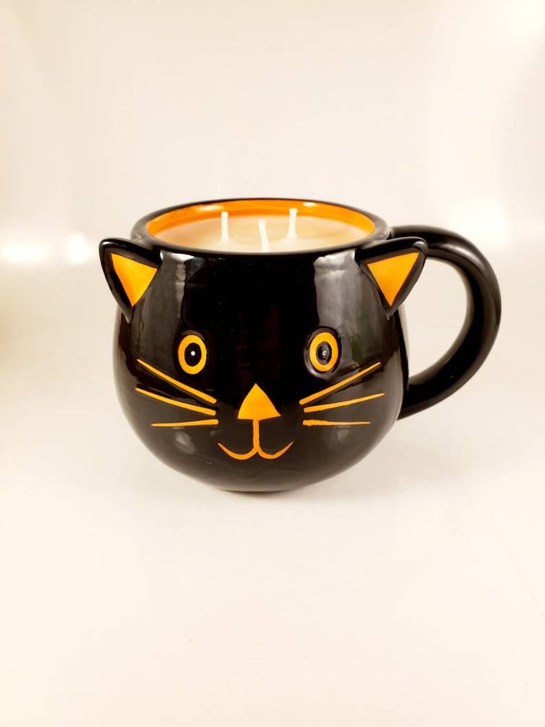 Halloween Cat Mug Candle