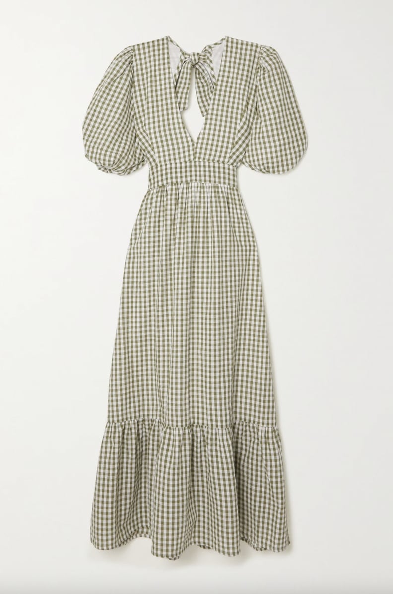 Faithfull the Brand Romilla Cutout Gingham Cotton Midi Dress