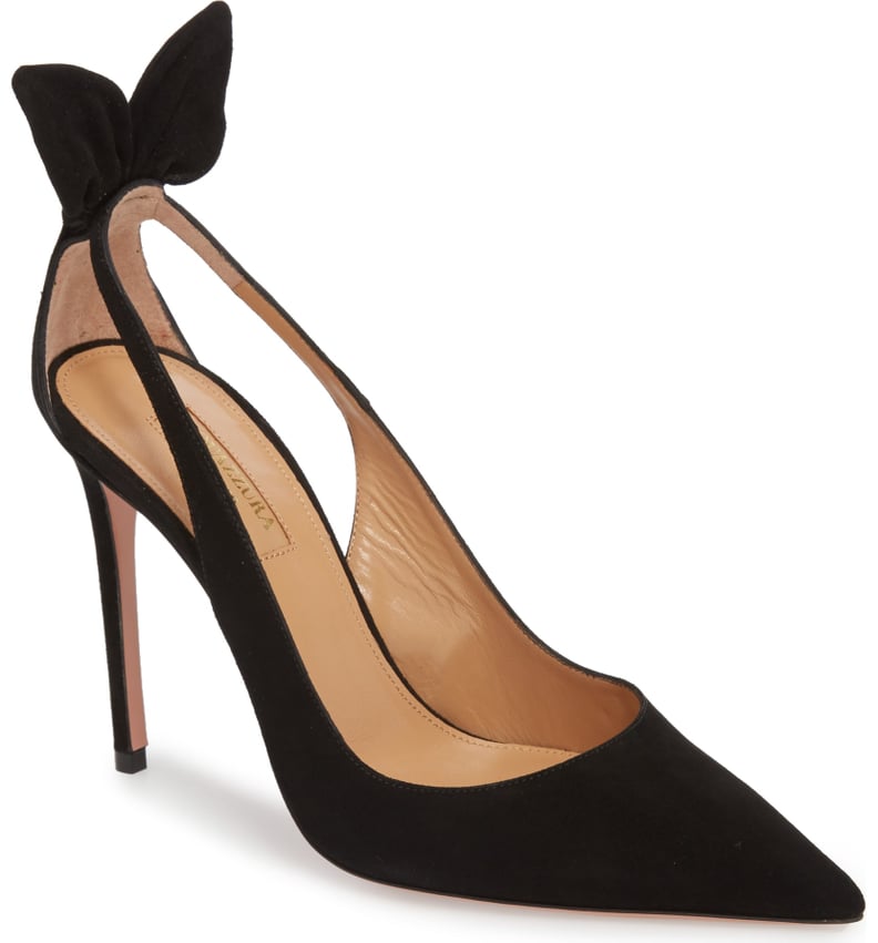 Meghan's Exact Aquazzura Deneuve Bow Pointy Toe Pump in Black