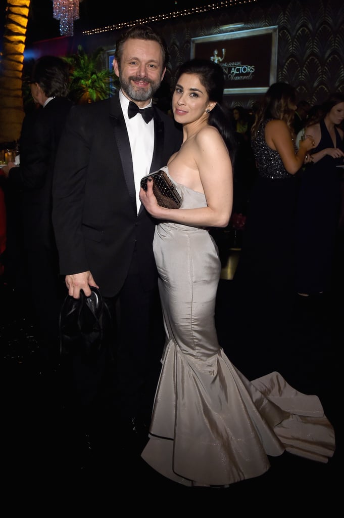 Pictured: Michael Sheen and Sarah Silverman