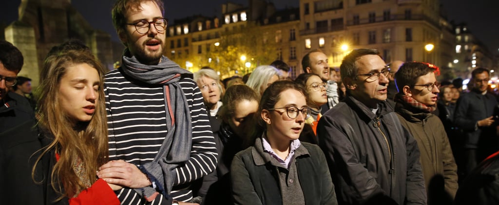 Crowds Sing "Ave Maria" Outside Notre-Dame Cathedral