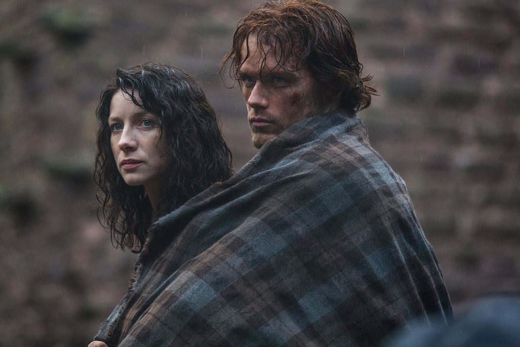 When Claire (Caitriona Balfe) finds herself shifted from the 1940s to the 1700s, she "has" to ride with Jamie (Sam Heughan), all pressed up against him.