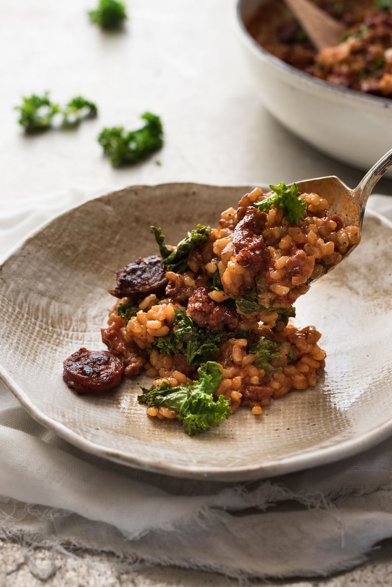 Chorizo Risotto With Kale