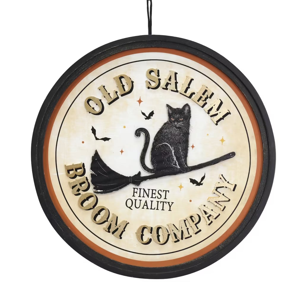 Michaels Halloween Decor Cat Broom Company Wall Sign by Ashland Shop