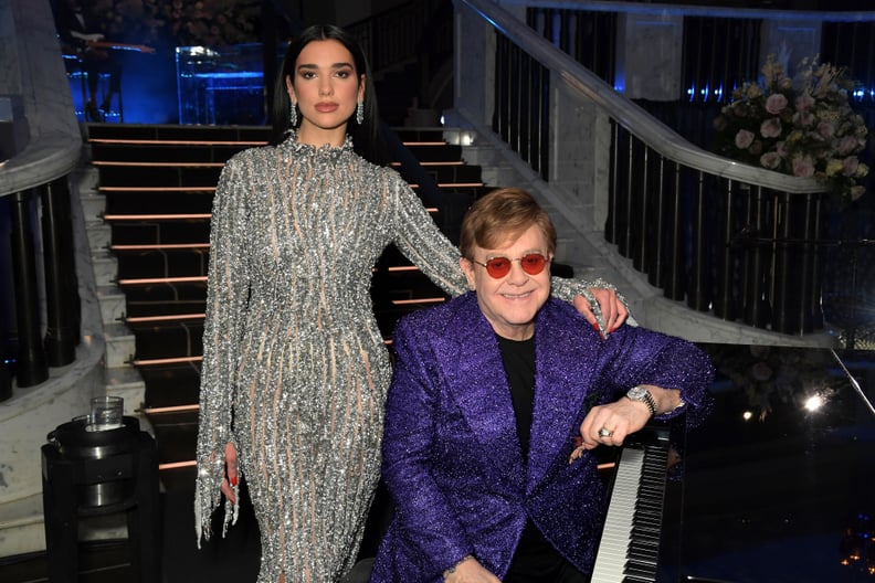 UNSPECIFIED - APRIL 25: In this image released on April 25, (L-R) Dua Lipa and Sir Elton John attend the 29th Annual Elton John AIDS Foundation Academy Awards Viewing Party on April 25, 2021. (Photo by David M. Benett/Getty Images for the Elton John AIDS 