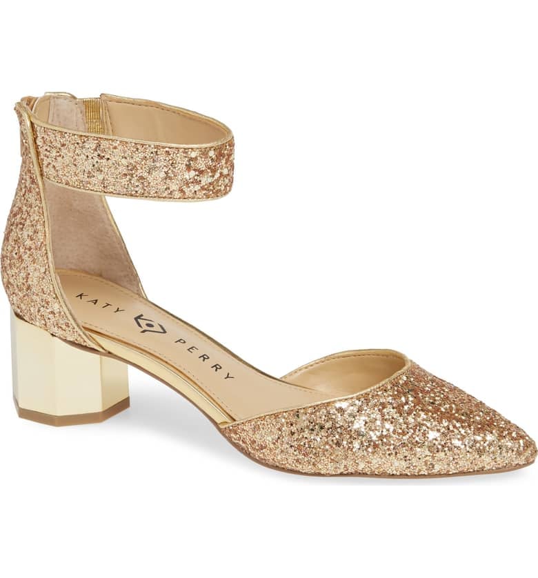 Katy Perry Ankle Strap Glitter Pumps