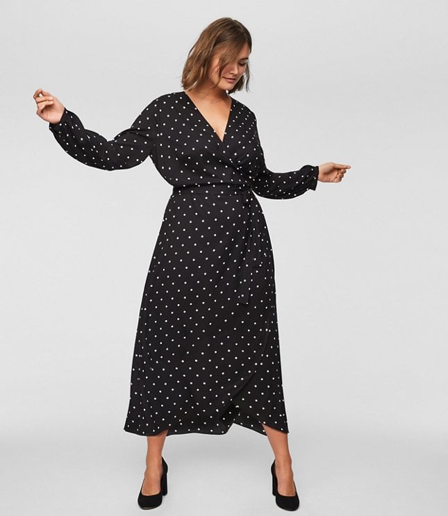LOFT Plus Polka Dot Wrap Midi Dress 11 Flattering Dresses You