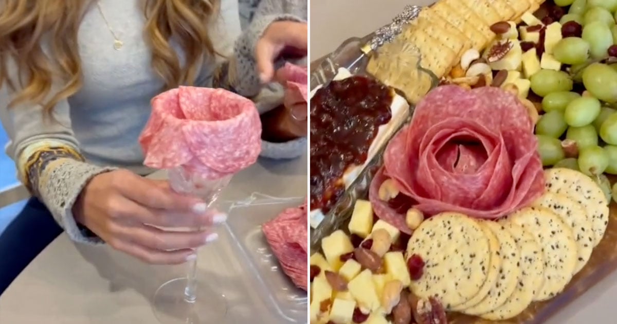 Charcuterie Board with Salami Roses