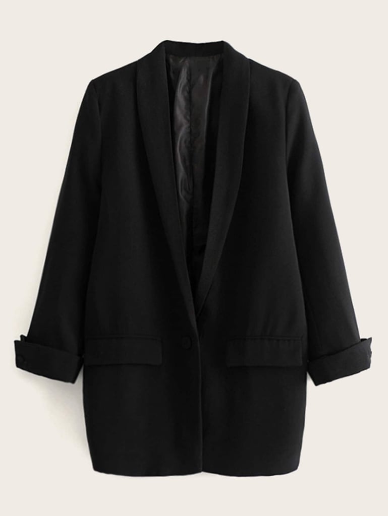 Shein Shawl Collar Rolled Cuff Solid Blazer
