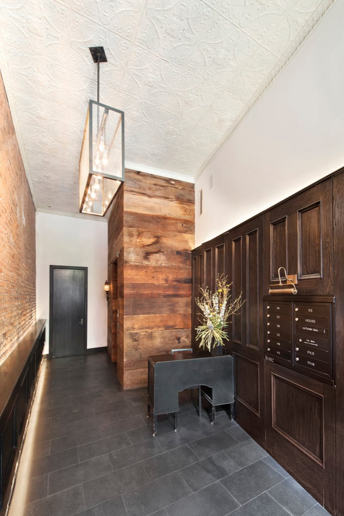 The inside lobby is a mix of charming old details and modern accents.
