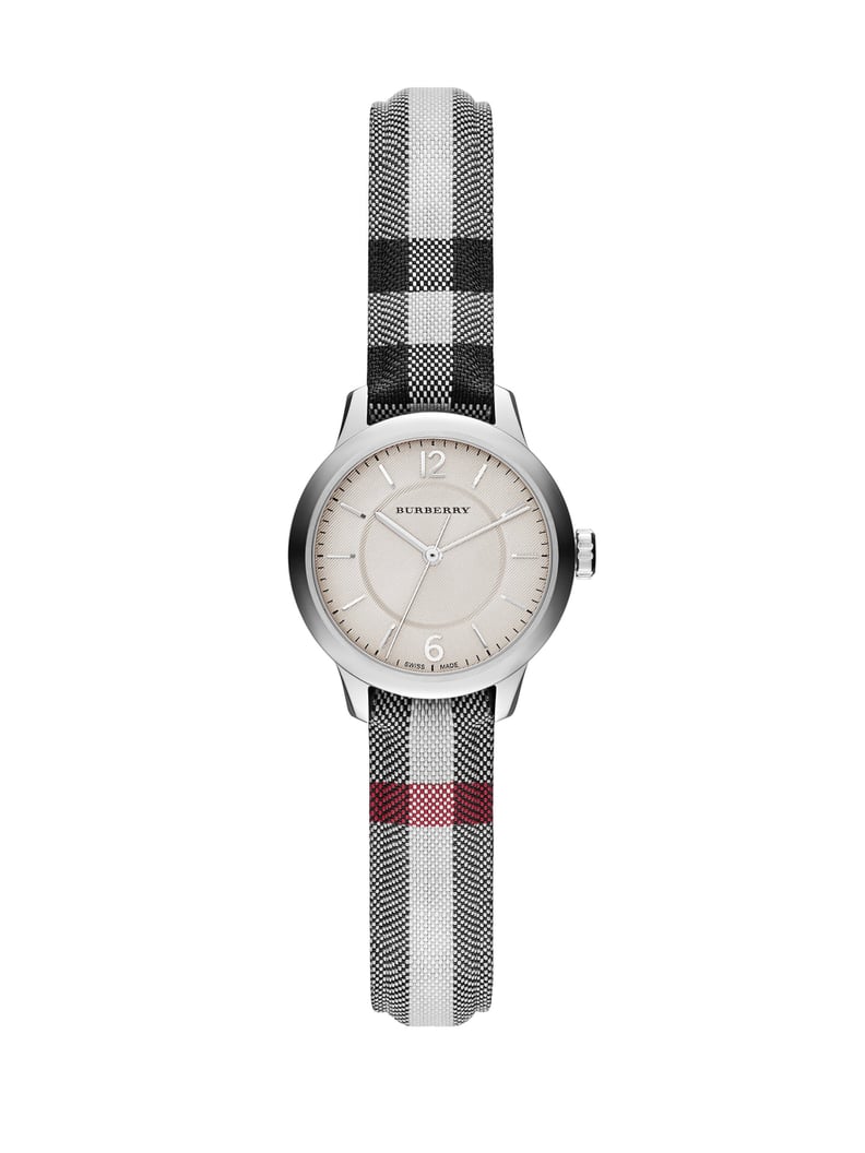 Burberry Diamond Stainless Steel & Leather Strap Watch