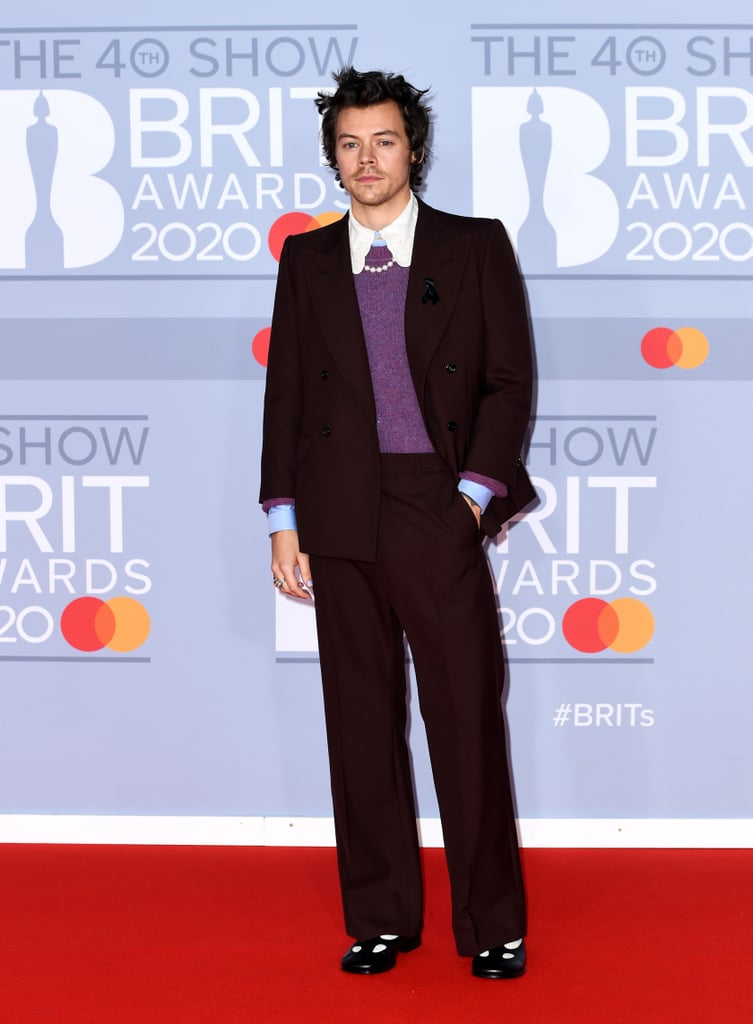 Harry Styles on the 2020 BRIT Awards Red Carpet