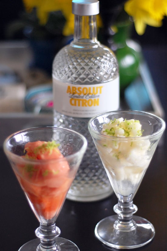 Sorbet With Citrus Vodka and Lime Zest