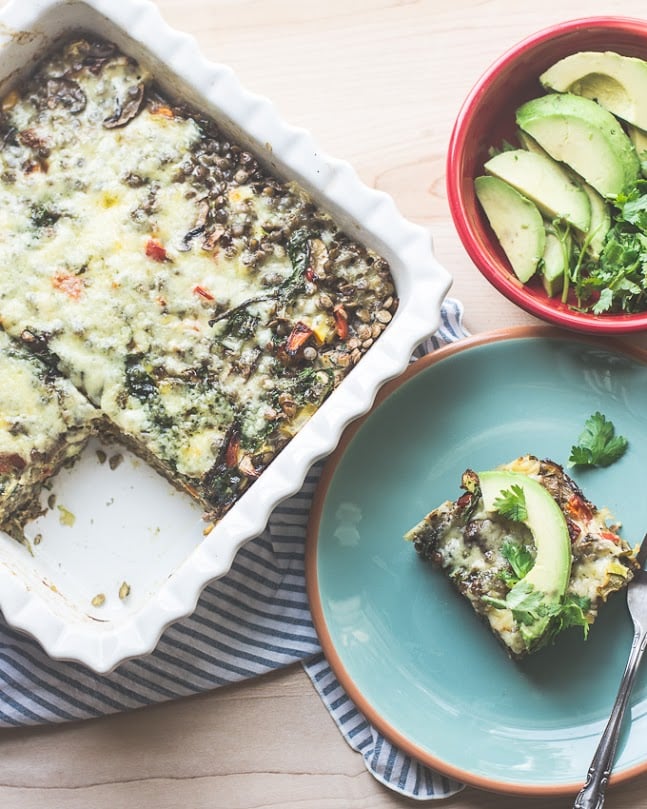 Mexican Lentil and Chard Breakfast Casserole