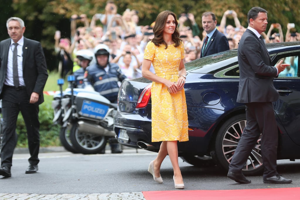 Kate Middleton Yellow Jenny Packham Dress in Germany