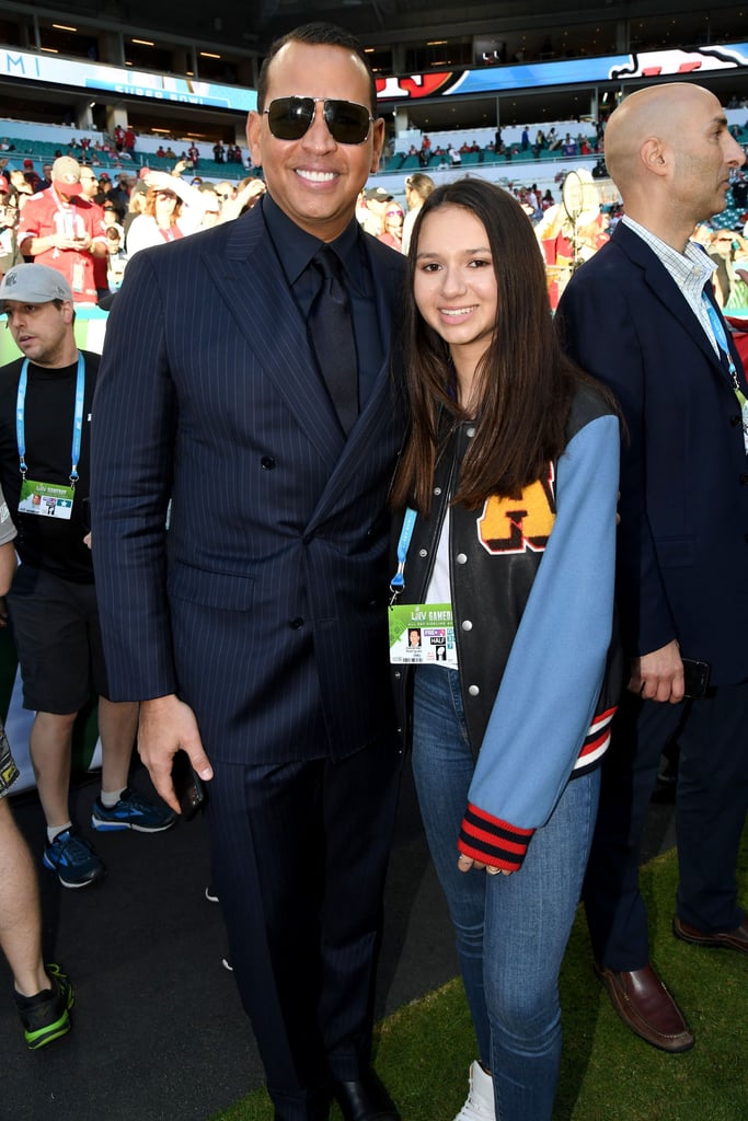 Pictures of Alex Rodriguez at the Super Bowl