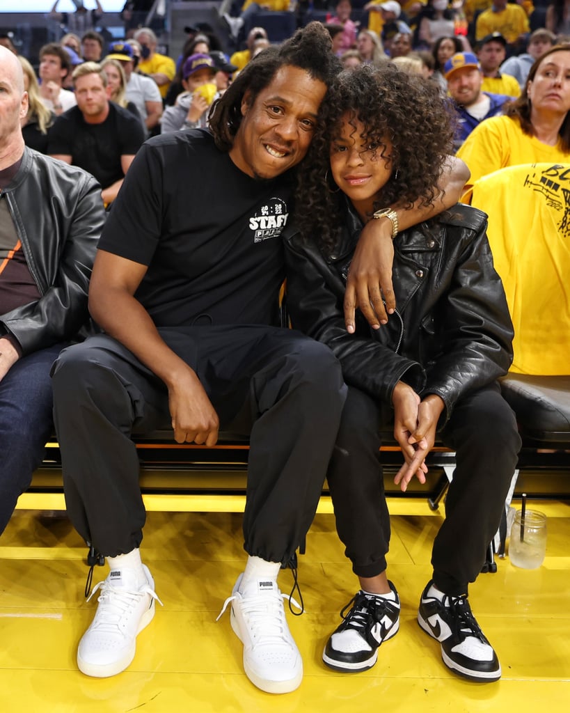 Blue Ivy Carter and JAY-Z at the 2022 NBA Finals