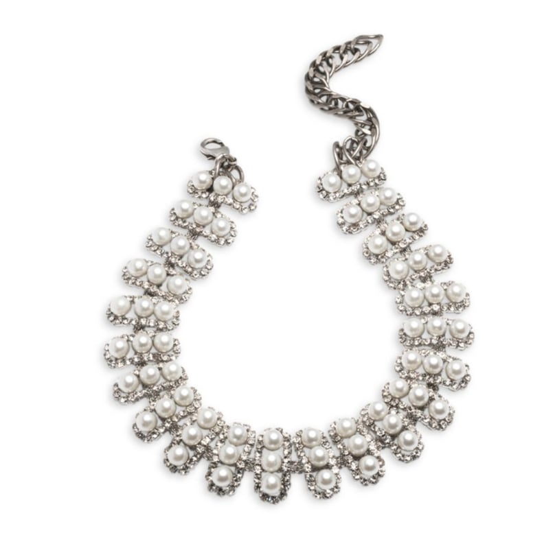 Dannijo Roxie White Pearl & Crystal Choker