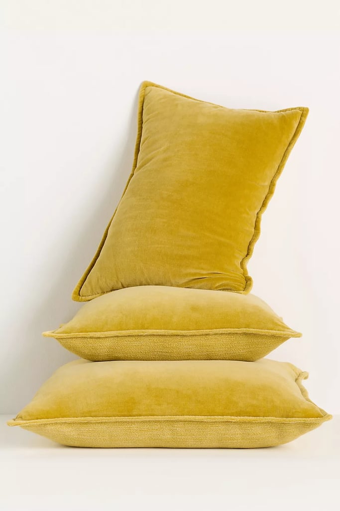 Anthropologie Velvet Trova Pillow ($88)
I continue to shamelessly live by the motto "the more pillows the better." This usually means I'm constantly searching for the perfect texture and color to reflect the time of year. These velvet mustard throw pillows are at the top of my fall wish list. The buttery smooth fabric and rich color make it impossible not to want to curl up and get cozy.